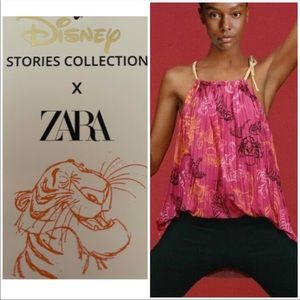 ZARA Disney Stories Collection Jungle Book Halter Top Pink Sleeveless Medium NWT